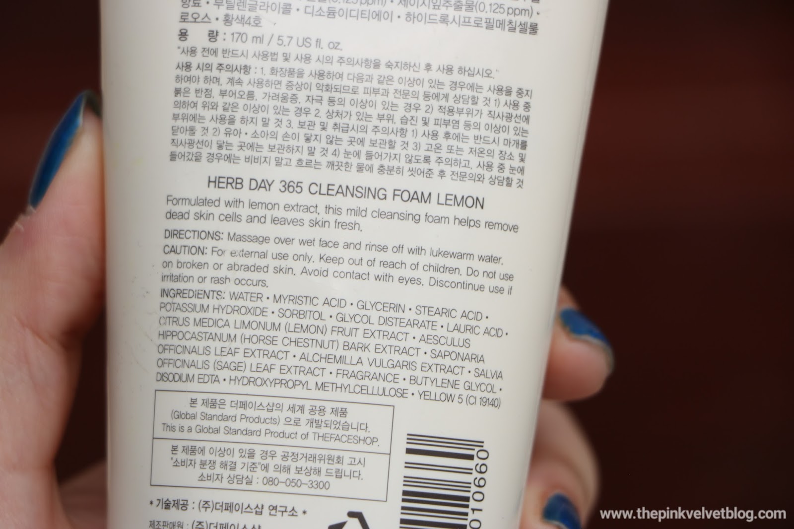 The Face Shop Herb Day 365 Cleansing Foam Lemon Review The Pink
