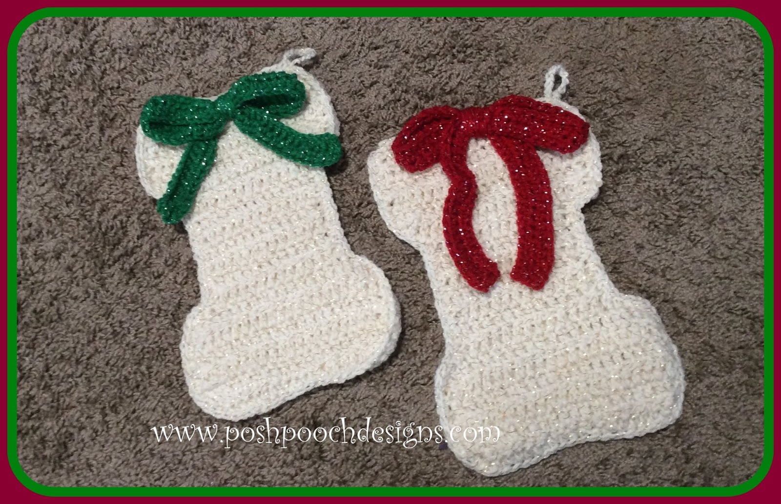 Posh Pooch Designs Dog Bone Christmas Stocking RE Release Free