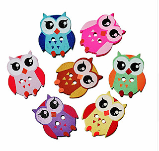 Пуговки деревянные "Совушка"