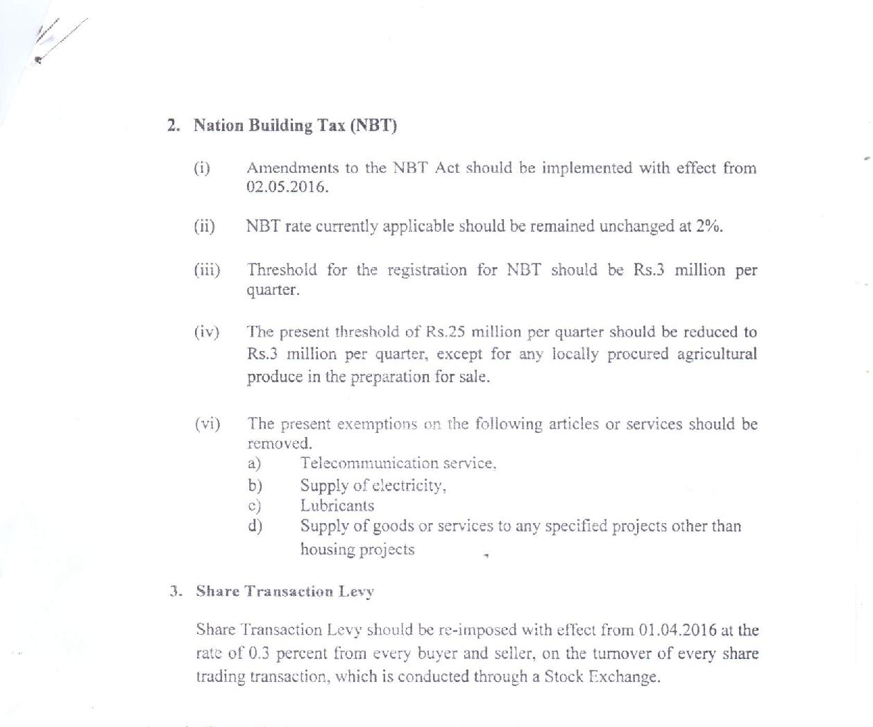 HS Codes are currently exempted should be liable for VAT Taxation In