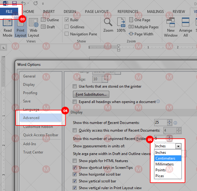 Merubah satuan inci menjadi cm atau sebaliknya pada Word
