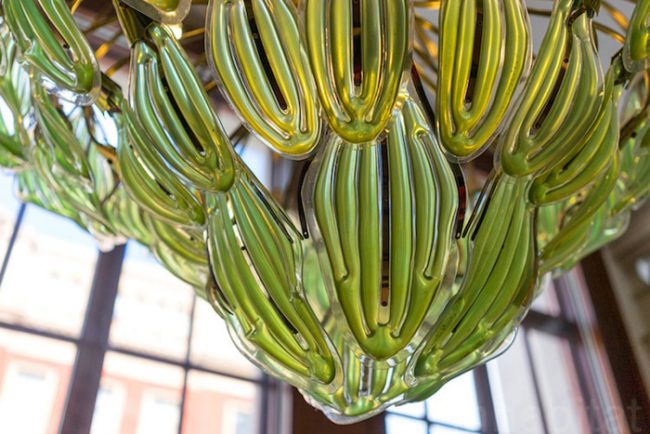 Eco-Friendly Chandelier Made Of Leaves Cleanses The Air Naturally
