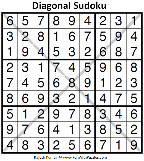 Diagonal Sudoku (Daily Sudoku League 176)