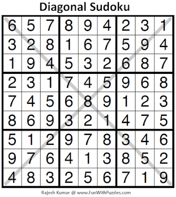 Diagonal Sudoku (Daily Sudoku League #176) Puzzle Answer