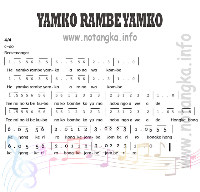 Not Angka Yamko Rambe Yamko Kumpulan Not Lagu Not Angka Yamko Rambe Yamko Kumpulan Not Lagu