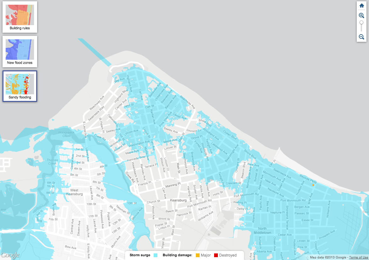 Keenbug Hurricane Sandy Flooding & Damage Maps of New Jersey