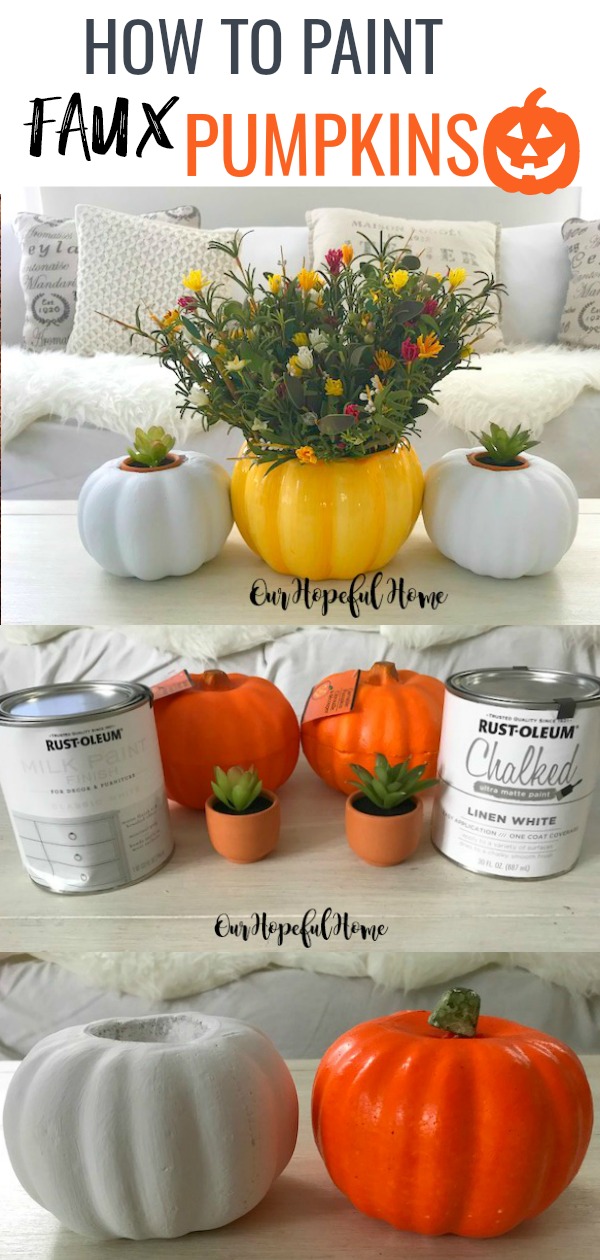 Our Hopeful Home How To Paint Faux Pumpkins With Rustoleum Chalked