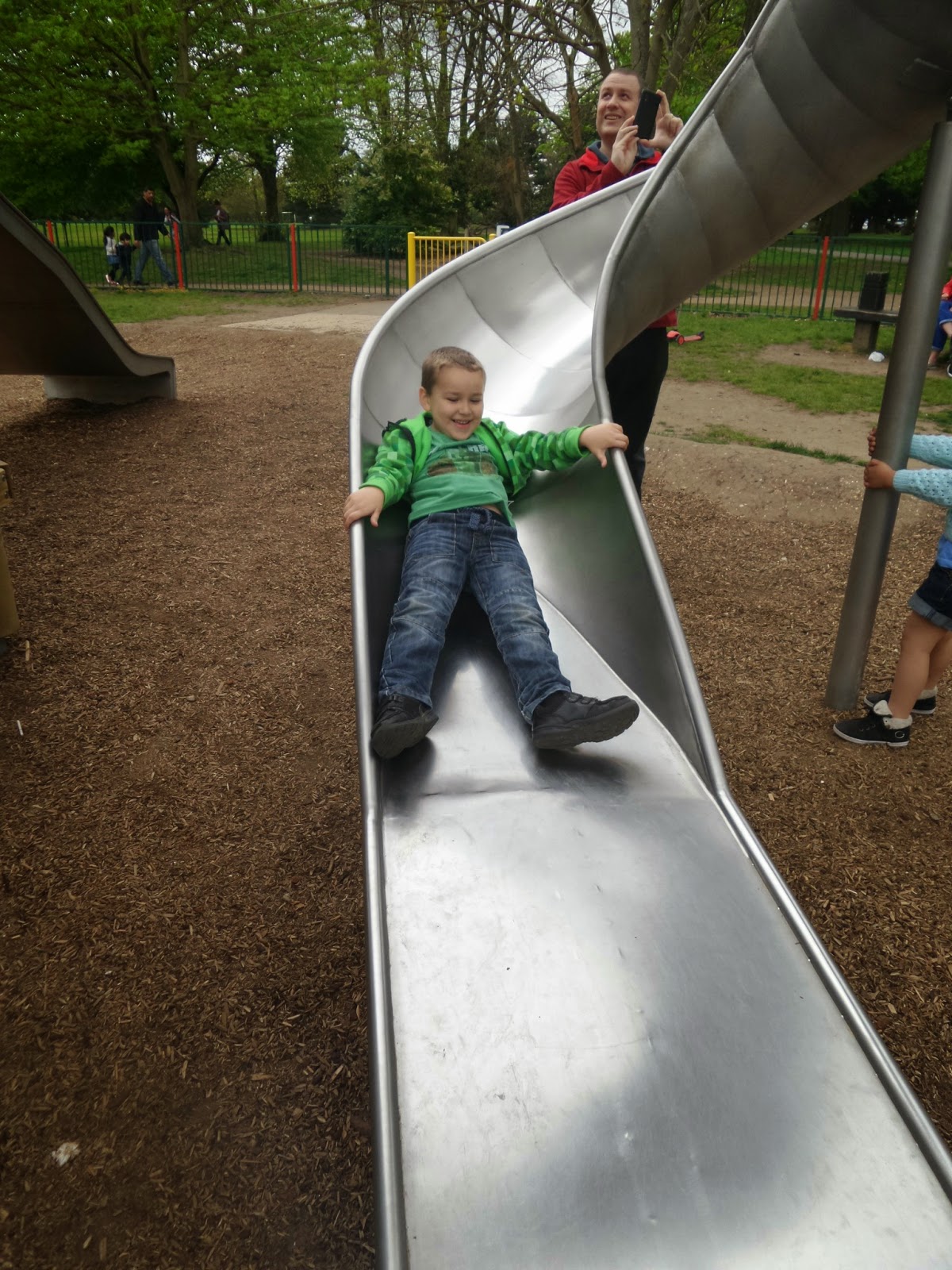 Big Boy on the Slide at Russell Park, Bedford