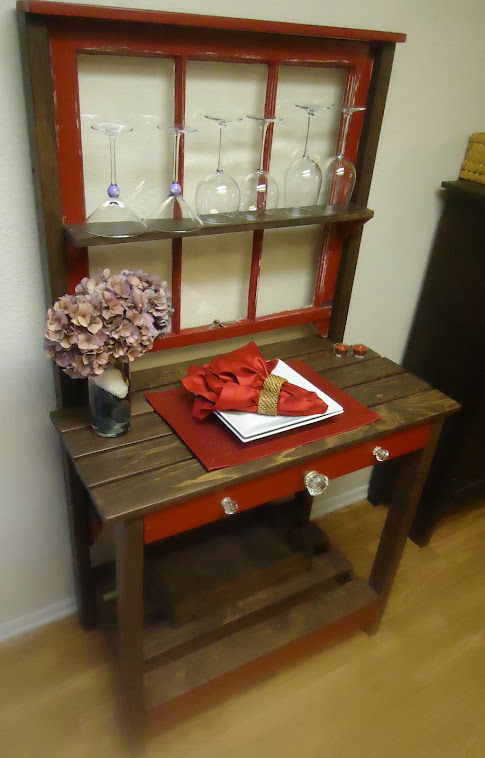 1920s Window Table with Vintage Glass Hardware-SOLD