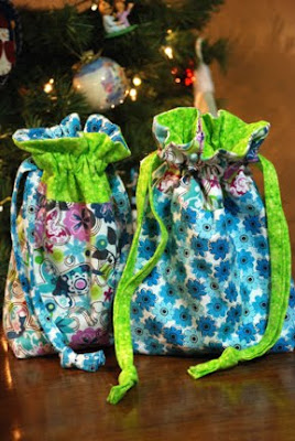 cloth sewn gift bags