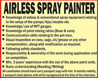 McDermott Dubai Jobs Airless Spray Painter + Subash Vijay Associates