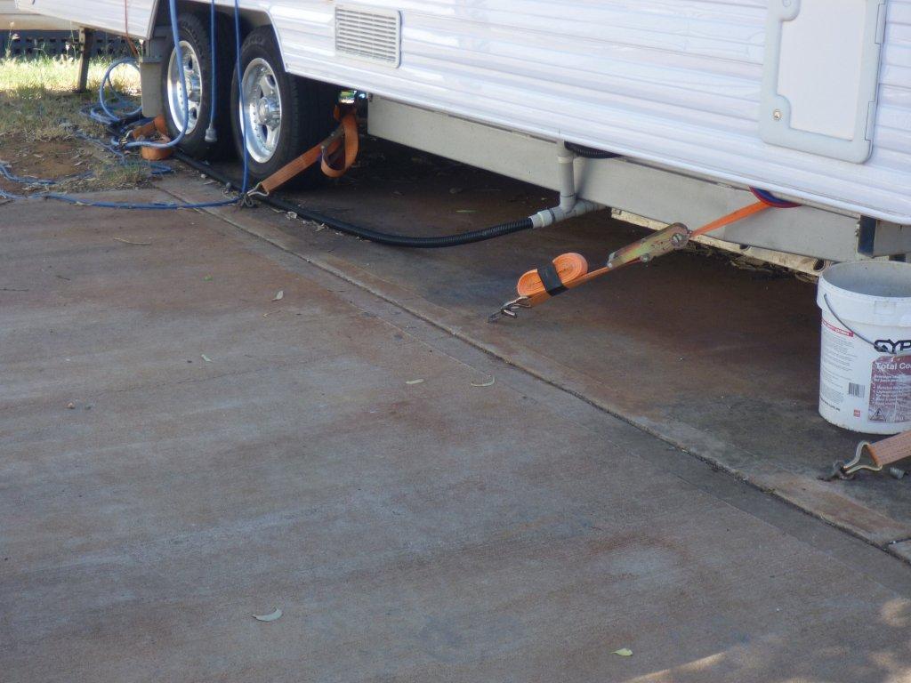 Just Keep on travelling Tie down of caravans in Port Hedland