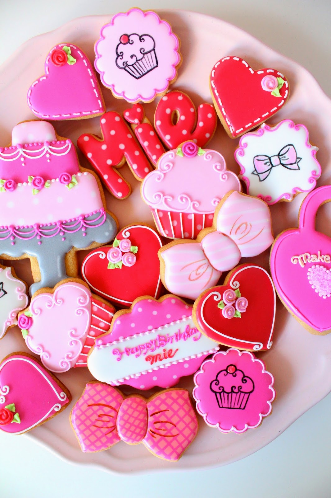 Sweeten your day. Pink & Red ! Lovely icing cookies ガーリーアイシングクッキー