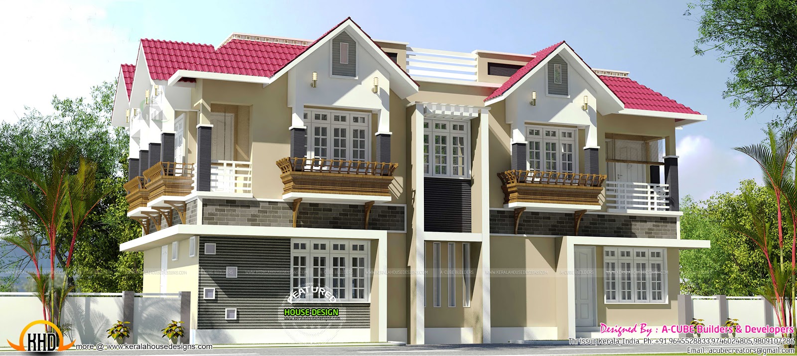 2147 sqft Duplex house in Kerala Maison simple de conception