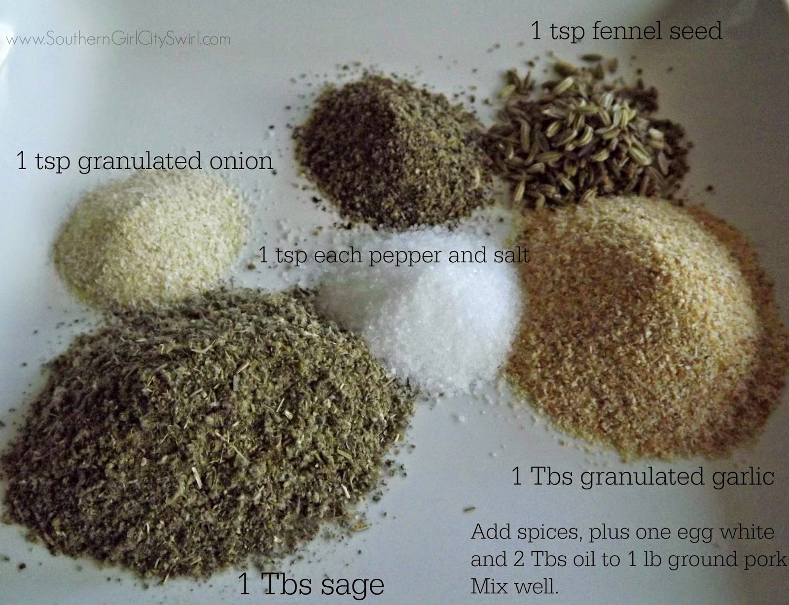 Southern Girl. City Swirl. Breakfast Sausage Spice Mix