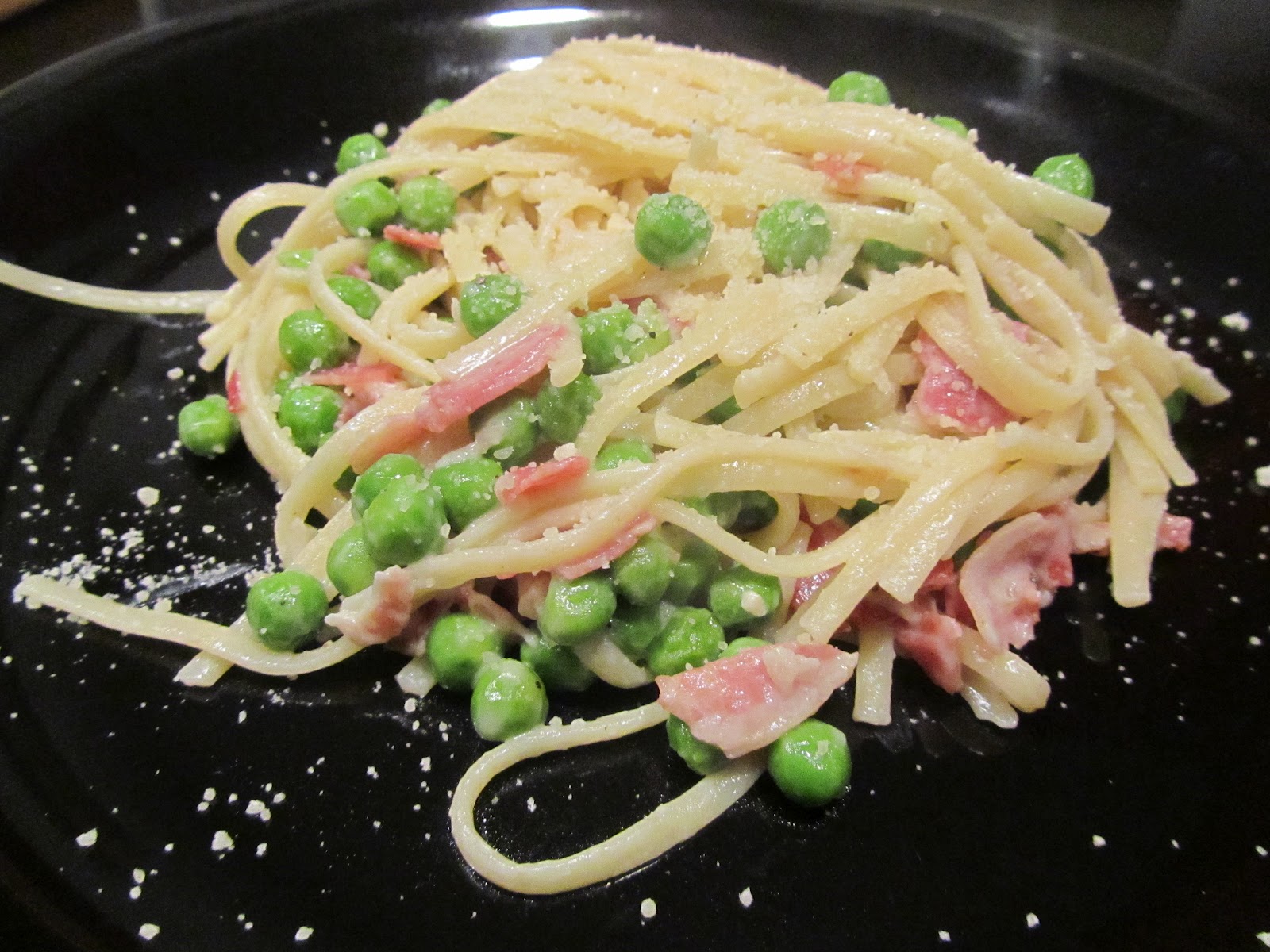 Food Makes My World Go Round Linguine with Pancetta and Peas