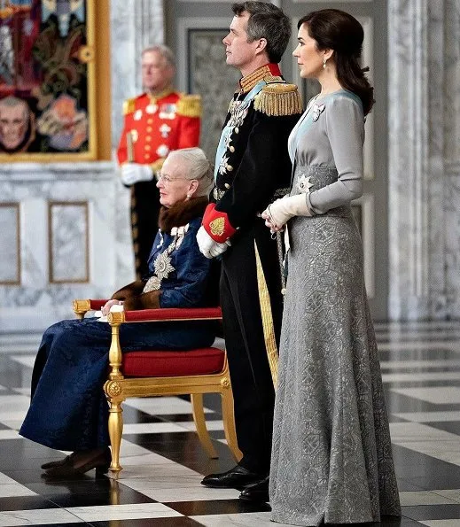 Crown Prince Frederik and Crown Princess Mary were present at the reception at at Christiansborg Castle