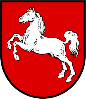 Cheval rétrocéphale  Coat_of_arms_of_Lower_Saxony.svg