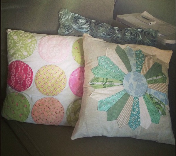 Queen B - Creative Me: Patchwork Pillow in Pink and Blue