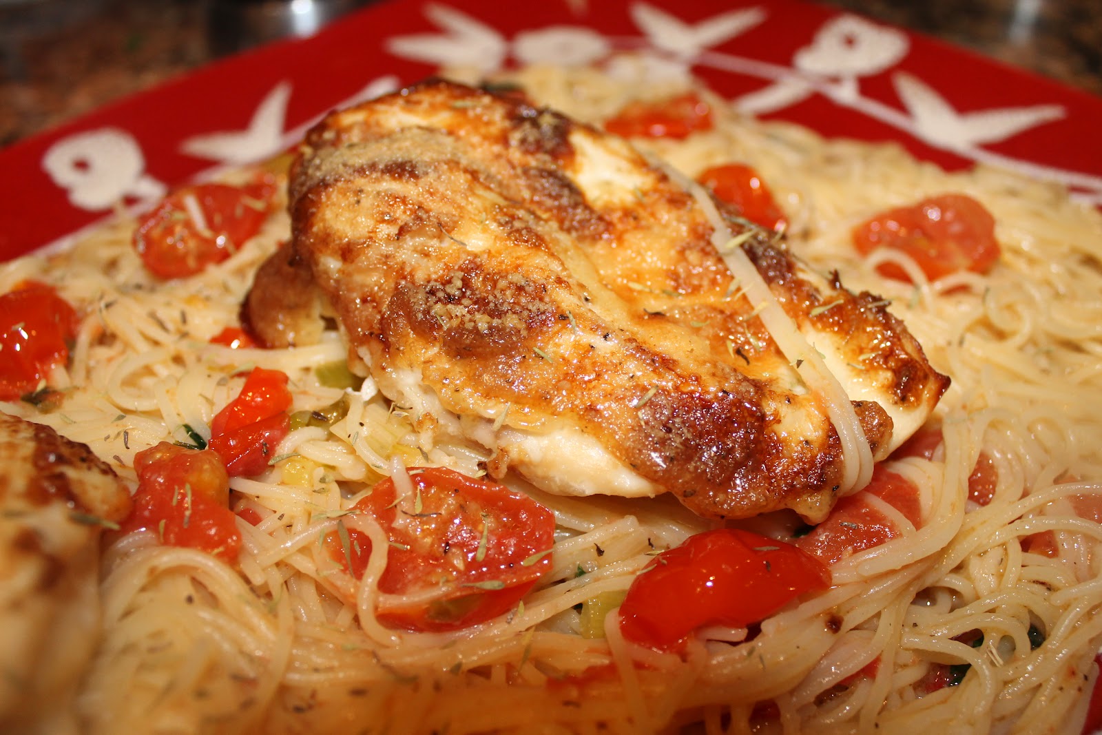 The Pink Dish New Recipe Night Lemon Thyme Chicken & Angel Hair Pasta