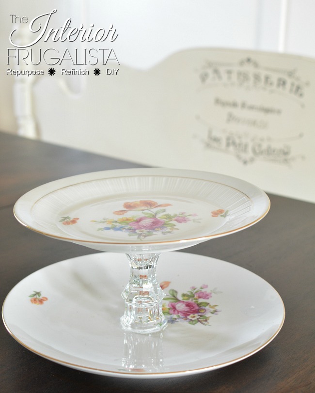 Two tiered DIY Cake Stand made with Kahla German Democratic Republic china.