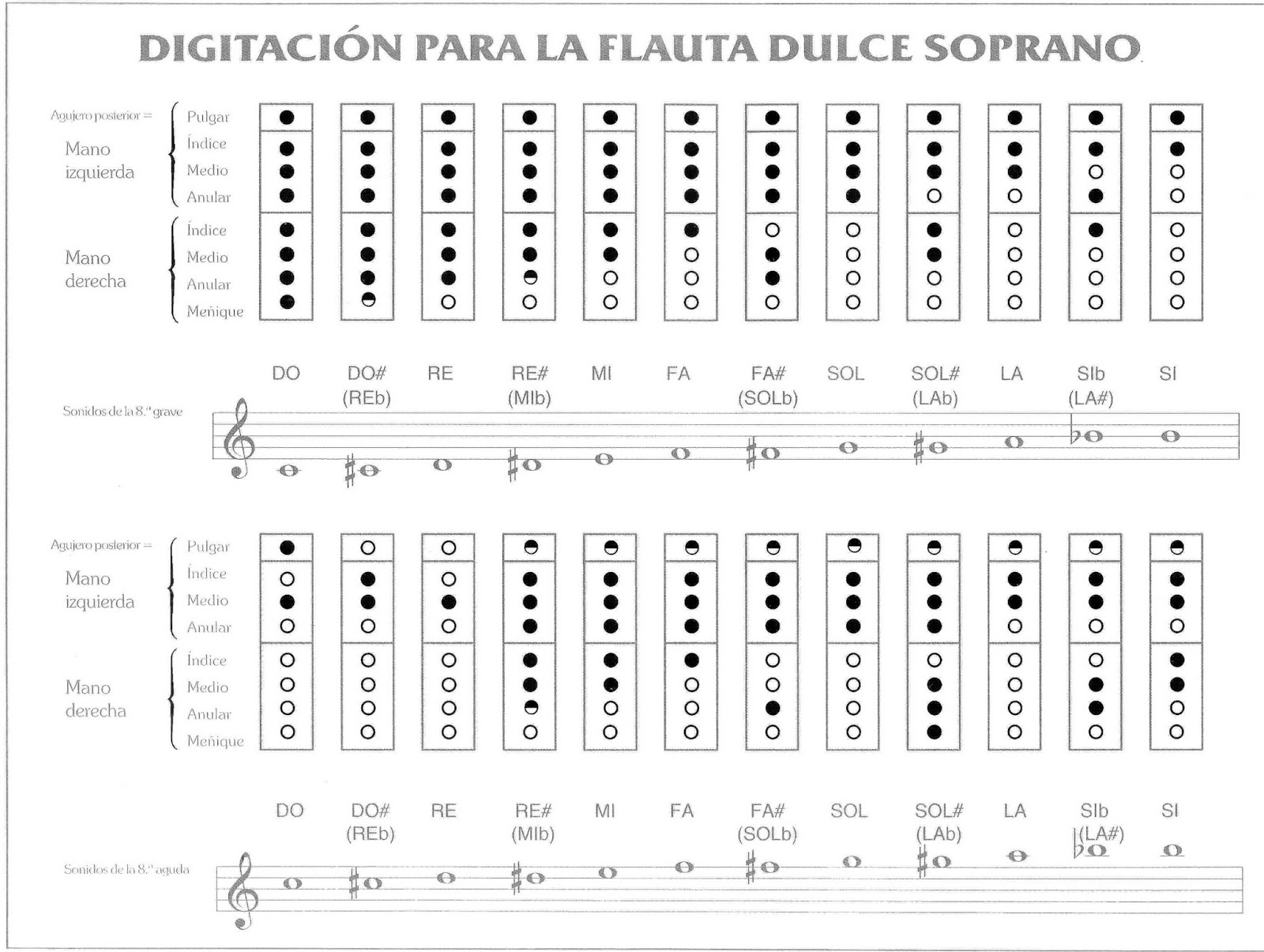 Profesor de Música - Roberto G. Cioffi: Notas de flauta dulce soprano