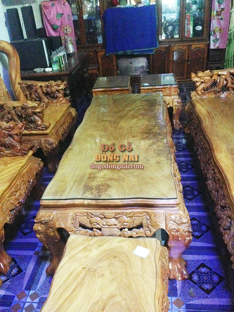 Salon phòng khách tay 12, 10 món (Hàng Tuyển) - Gõ Đỏ 100% - 2
