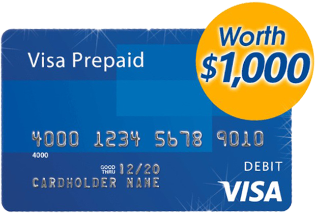 win $1000 visa prepaid card.