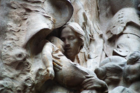 Woman and Child Detail, Folk Song Sculpture, Palau de la Música Catalana, Barcelona, Spain