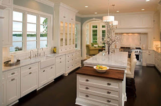 Light Filled Kitchen With White Countertops