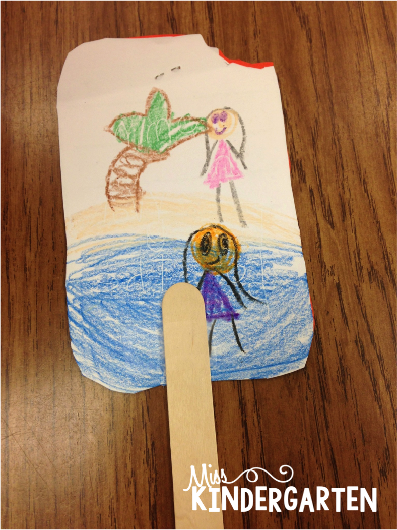 Illustration on the back of a popsicle craft