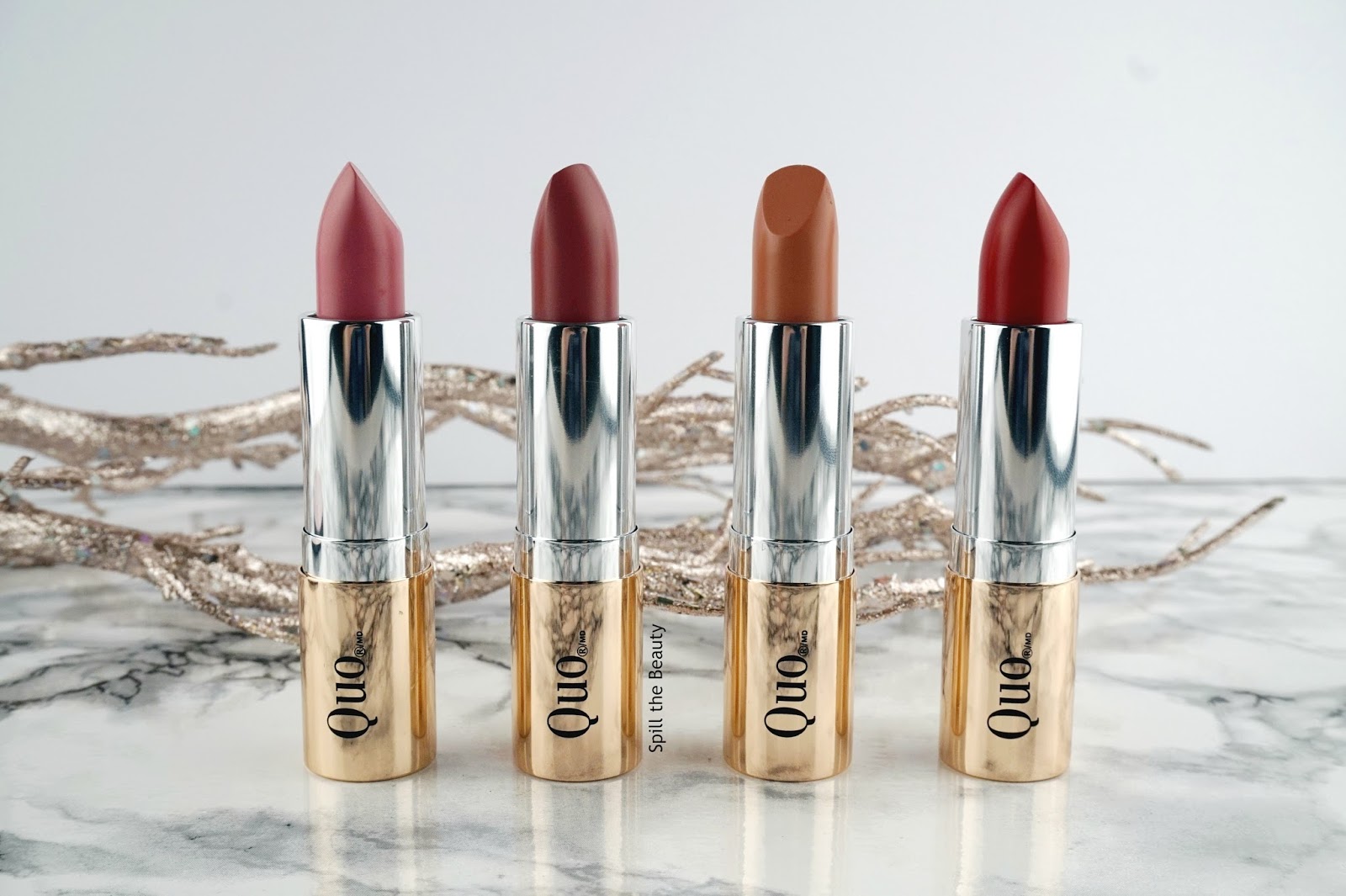 Quo Luxury Lipstick Wardrobe Review, Swatches, and Look Spill the