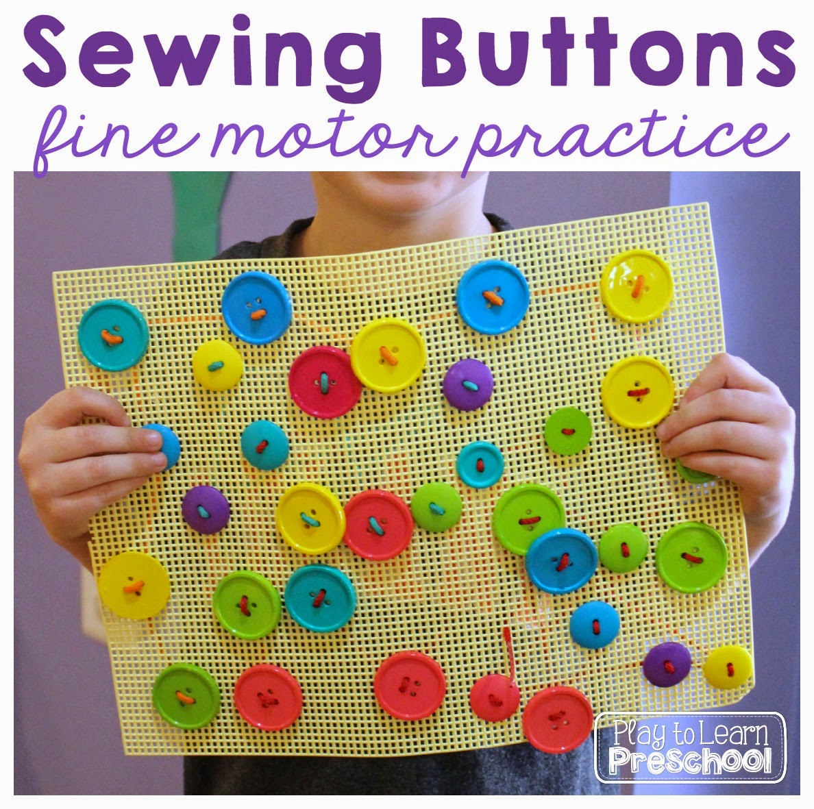 Play to Learn Preschool Sewing Buttons