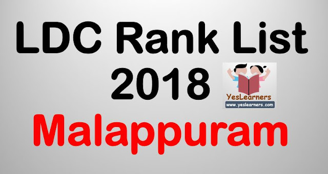 LDC Rank List 2018 - Malappuram