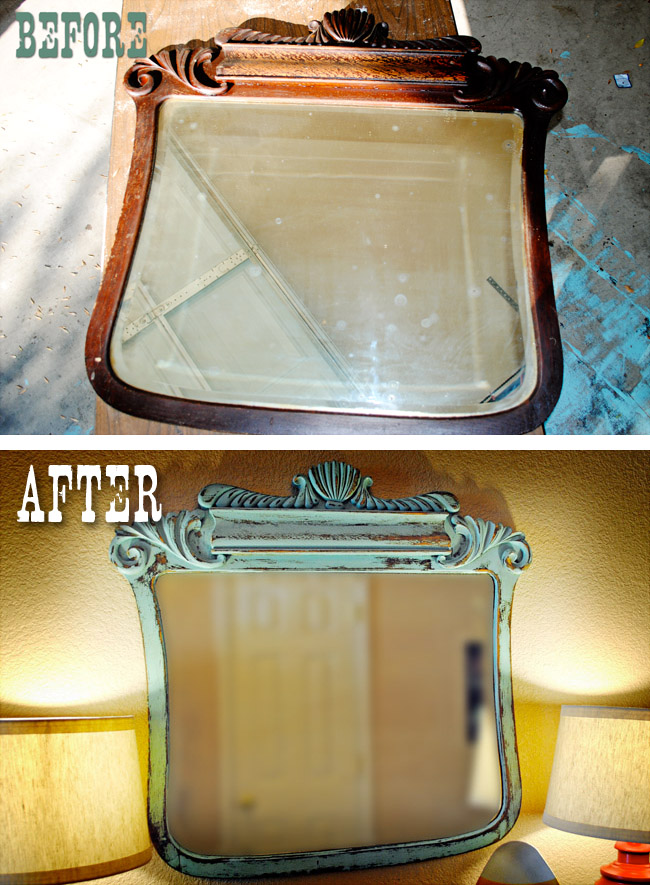 Making An Old Mirror Older {Distressing, Shabby} i should be