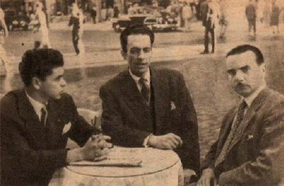 Los ajedrecistas Joaquim Durão, Francesco Lupi y Silvério Pereira en 1952