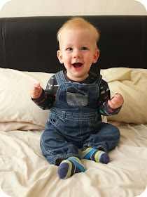 7 month old, 7 months baby boy, baby boy in dungarees, the mummy adventure