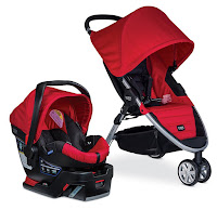Britax B-Agile 35 Travel System, RED, with B-Agile stroller, B-safe 35 infant seat & base