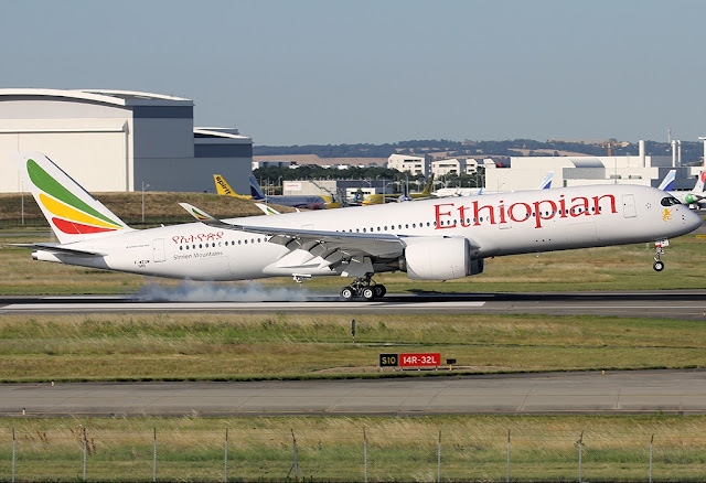 ethiopian a350-900 touch down