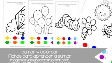Colorear y sumar Fichas para aprender a sumar