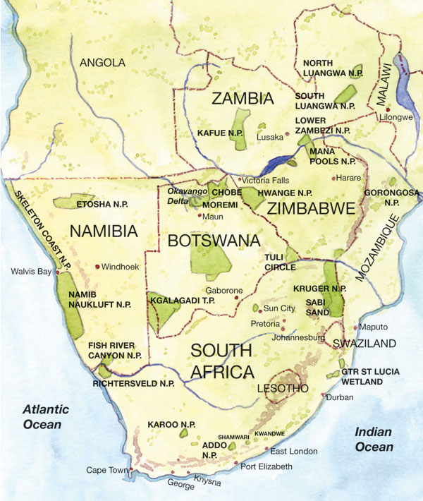 Southern Africa Map Pictures