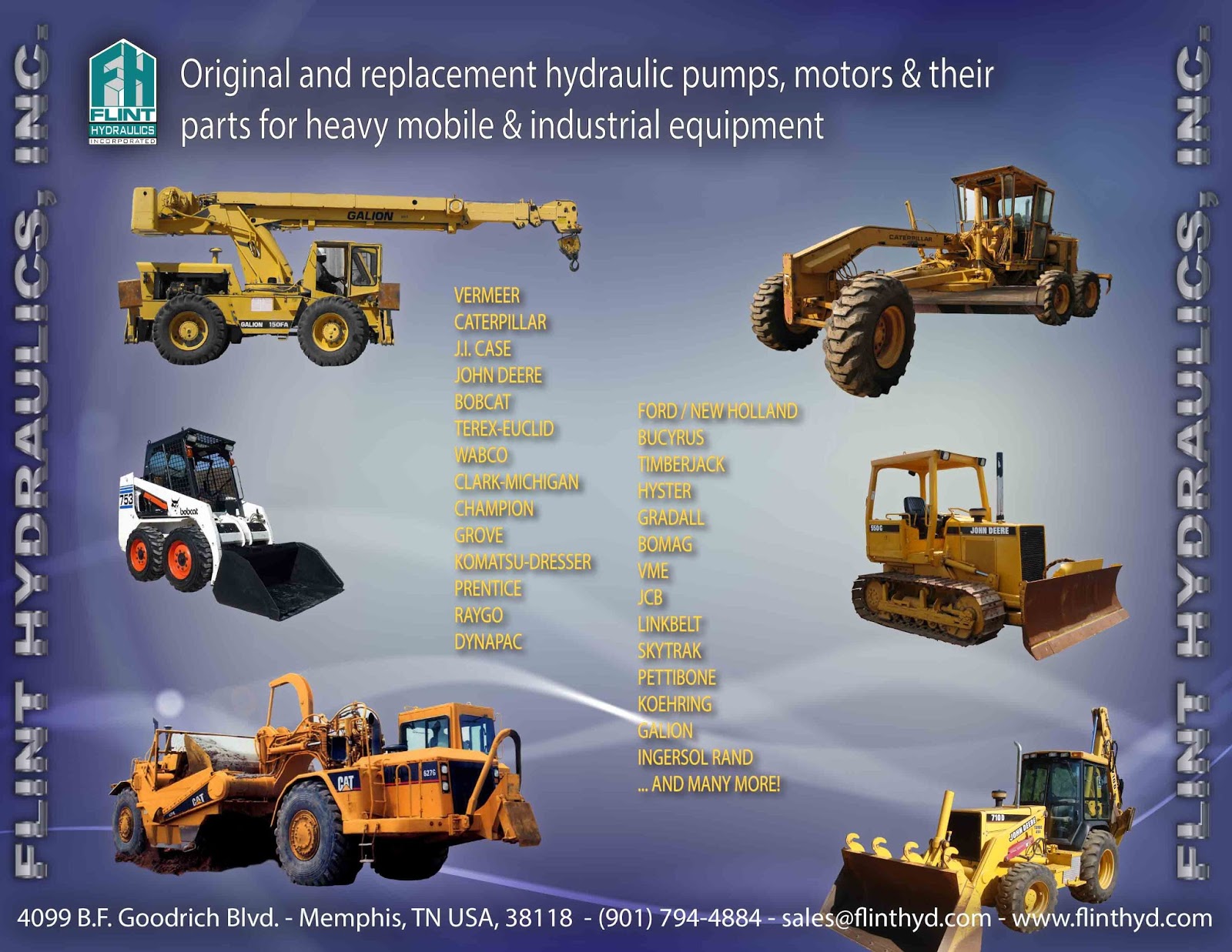Flint Hydraulics, Inc. Original and replacement hydraulic pumps and motors