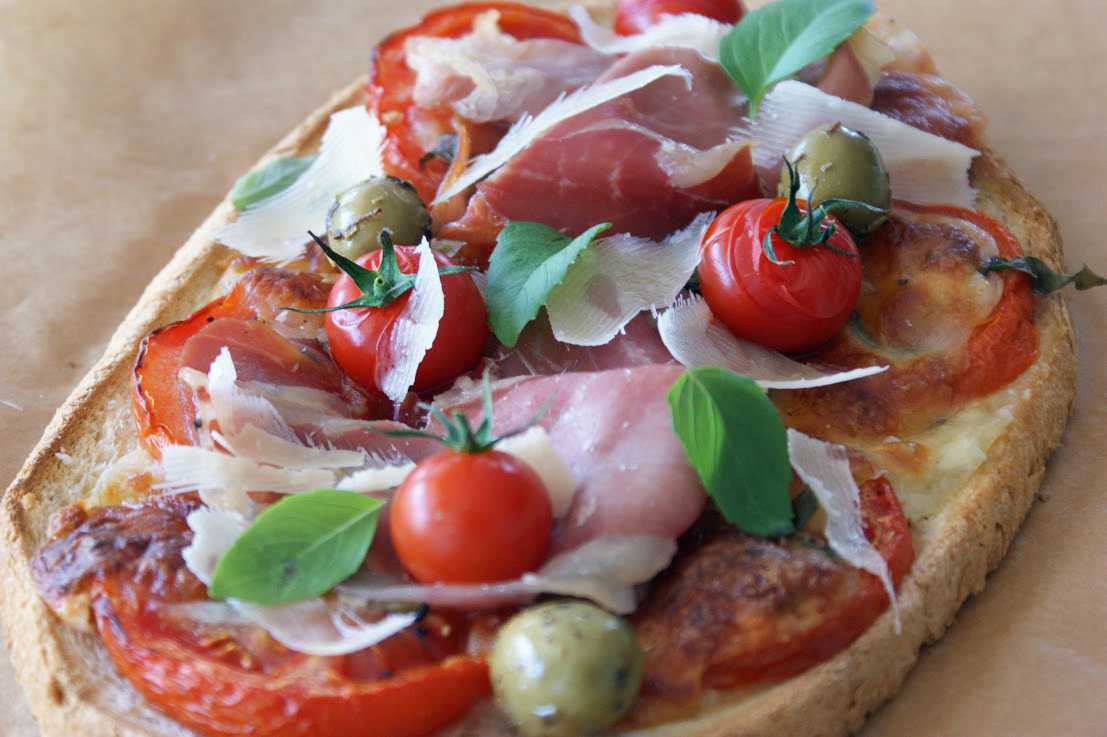 Afternoon Tea Bruschetta tomate, mozzarella et jambon de Parme
