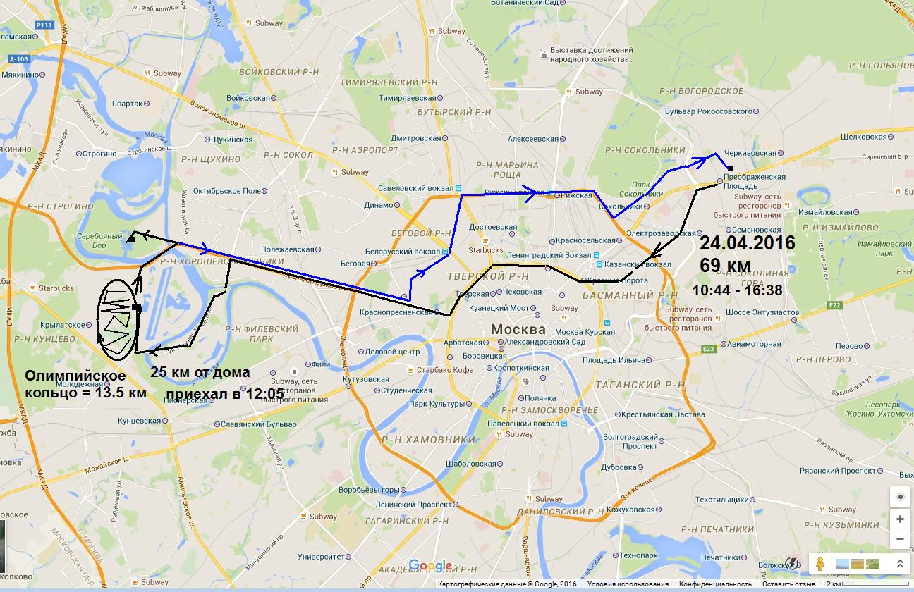 Схема велотрассы в крылатском