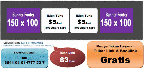 backlink dan slot iklan bawah footer situs juragan valas