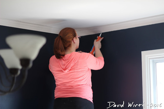 caulk crown molding for finished look