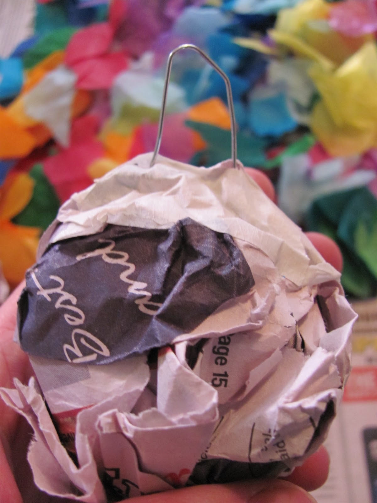 The Chocolate Muffin Tree Newspaper and Tissue Paper Ornaments