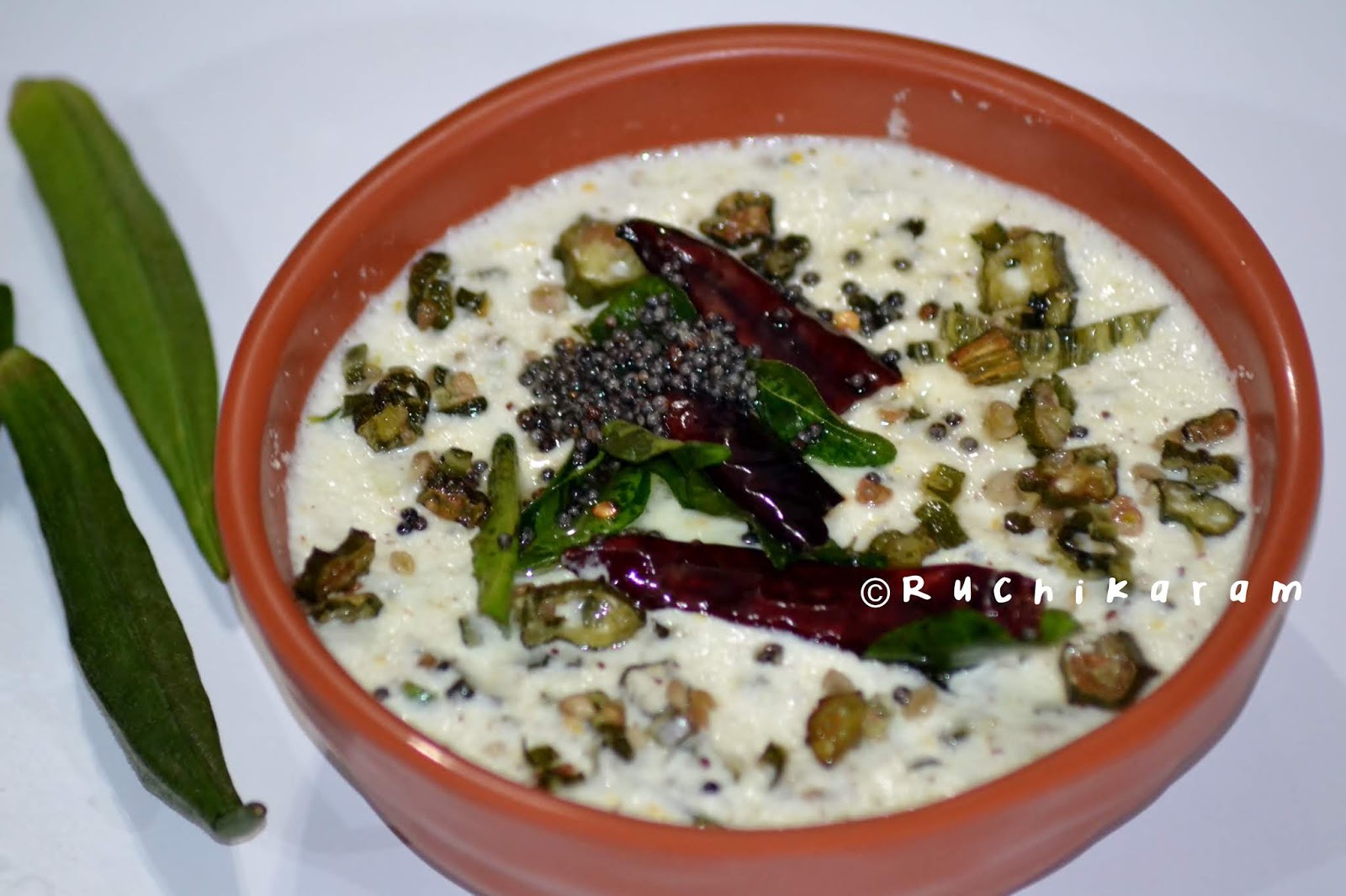 Ruchikaram Vendakka Pachadi Lady’s Finger Pachadi Okra Pachadi