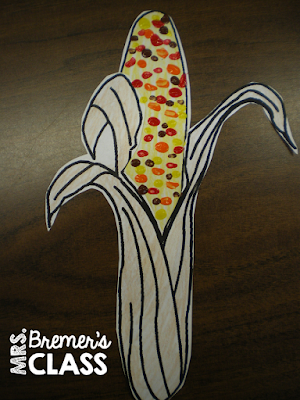 Fall Indian corn art activity for young children