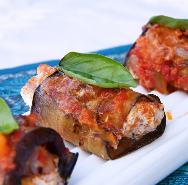 Aubergine Rolls with Ricotta & Speck